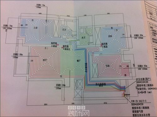 出了个地暖设计图 帮忙看看