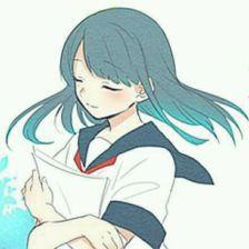 文学少女 文静 女生 薄荷绿 水手服 动漫 二次元 萌妹子 可爱