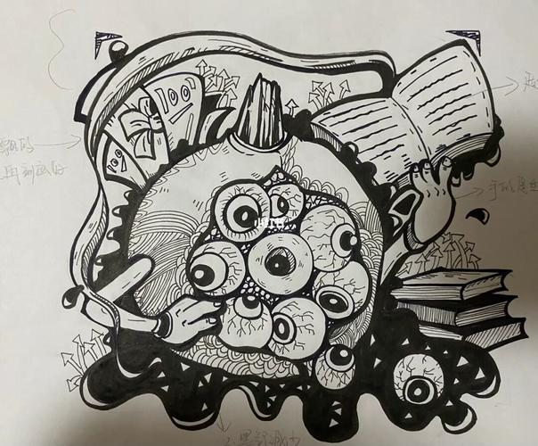 黑白装饰画  黑白装饰设计/创意图形设计/单体/物体简单组合#装饰画