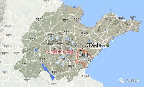 山东日照市莒县东北角的东莞镇位置图