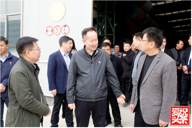 荥阳市市委书记杨金军到白鸽磨料磨具有限公司调研工作