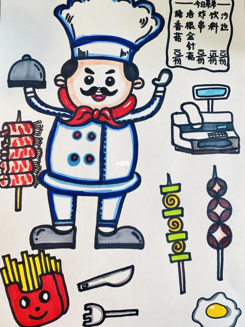 儿童画 小厨房 小厨师_儿童画_厨房_创意美术_素材_文化_绘画
