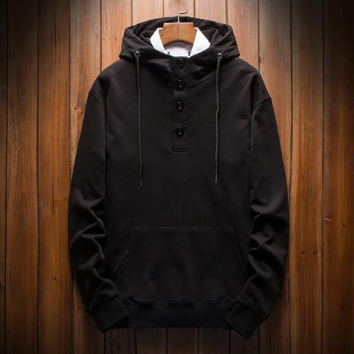 卫衣男春秋款连帽男士卫衣秋装套装运动服连帽纽扣卫衣闲装运动套装男