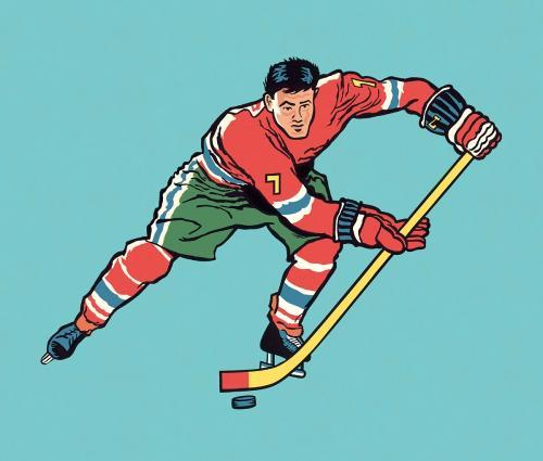 冰球运动员简笔画儿童