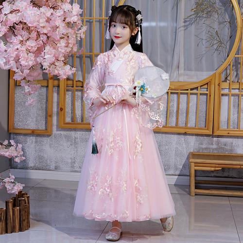 女童汉服2021新款中国风唐装旗袍儿童裙子网红古装春款连衣裙洋气视频