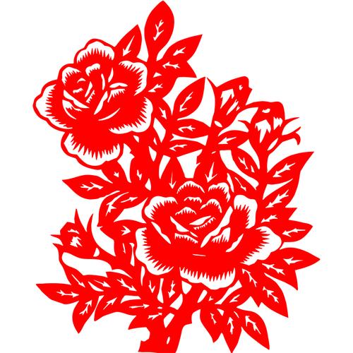 剪纸花卉牡丹花镂空纸质成品中国国风出国送礼剪纸