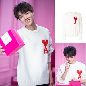 2018新王俊凯千玺同款爱心 span class=h>毛衣 /span> span class=h>