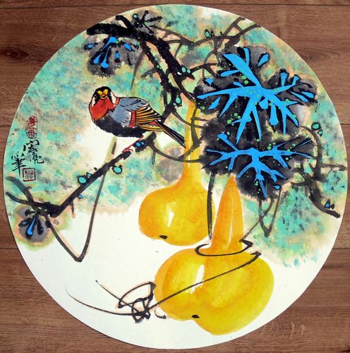 "心有阳光自然灿烂"画家刘宏亮重彩写意花鸟画欣赏