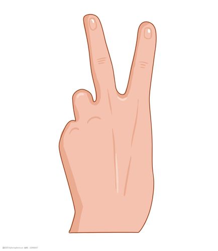 创意胜利手势插画