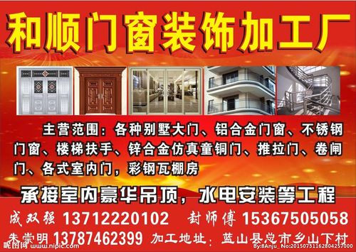 门窗装饰加工广告宣传图片