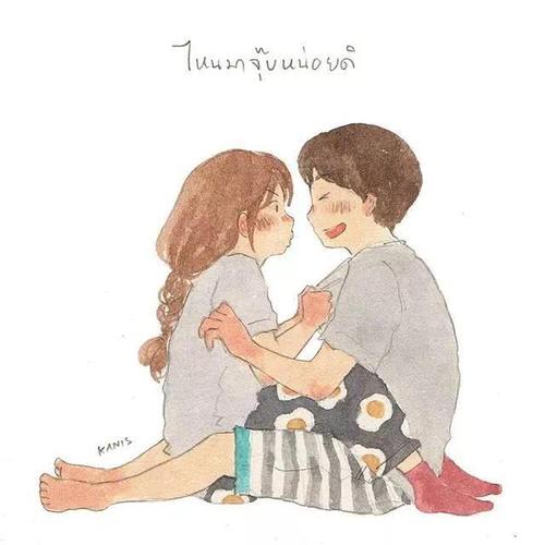 情侣日常小插画,亲亲抱抱举高高!