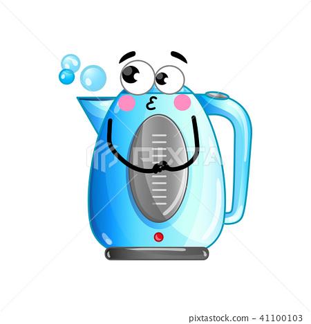 图库插图: funny electric kettle isolated cartoon character