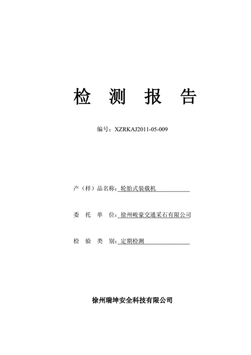 轮胎式装载机检测报告.doc