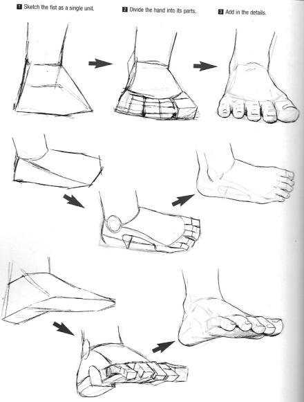 绘画参考# #脚的画法# 抓住事物的基本形状,然后参考,临摹,细化!