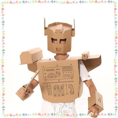 高档幼儿园手工材料纸箱机器人衣服男孩女孩纸板玩具拼装制作di.图片