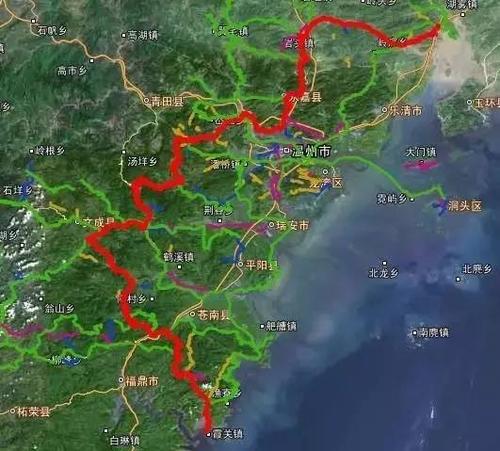 镇—s330省道(旧)—文成县峮口镇—平阳县南雁镇—苍南县桥墩镇—g