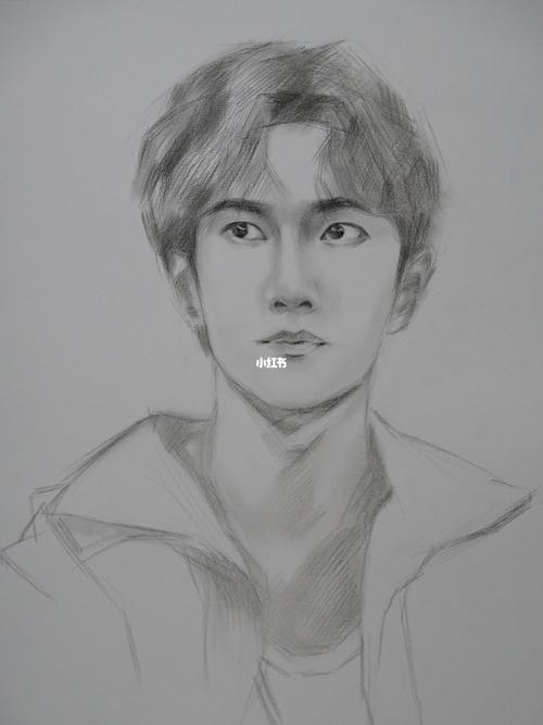 2021-006 王一博 手绘素描头像_素描_手绘_王一博_文化_绘画