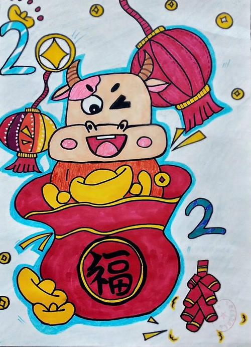 杜媛媛《金牛接福》