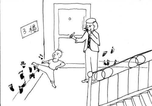 破坏公物简笔画