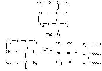 各种三酰甘油的区别在于所含脂肪酸残基是否相同和