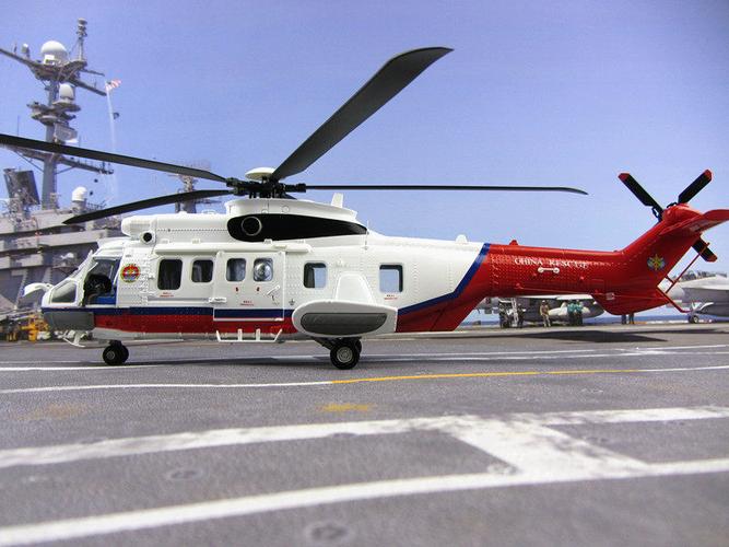 ec225大型海上救助直升机模型 ec225直升机模型合金摆件展厅收藏