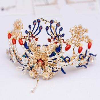 汉服头饰发簪古风发梳流苏发钗超仙中式古装发饰秀禾配饰景泰蓝发冠