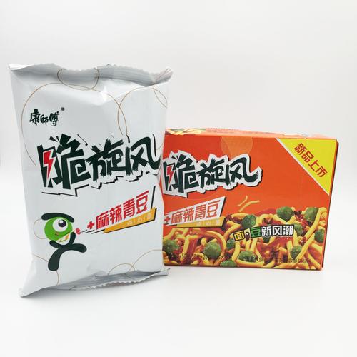 康师傅脆旋风麻辣青豆味点心面