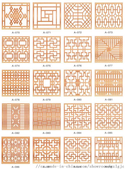 中式铝窗花厂家直销木纹铝窗花金属材料定制生产