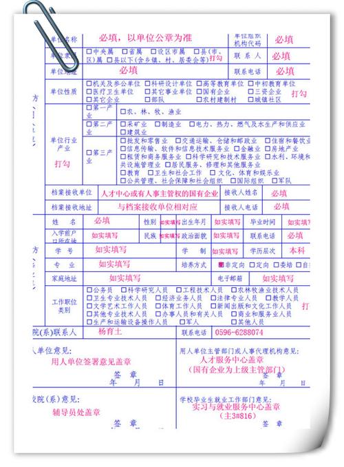 2016届毕业生就业协议书填写模板