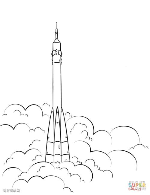 火箭发射简笔画图片