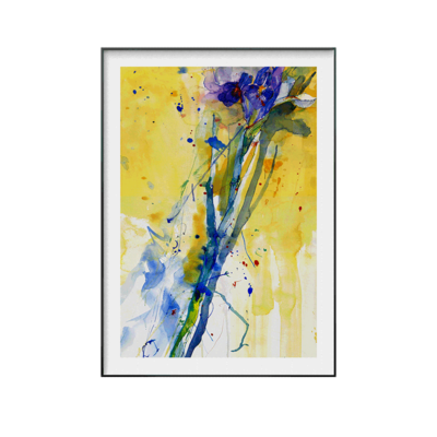 抽象花卉水彩现代客厅两联餐厅卧室装饰画清新风格挂画 pinhong