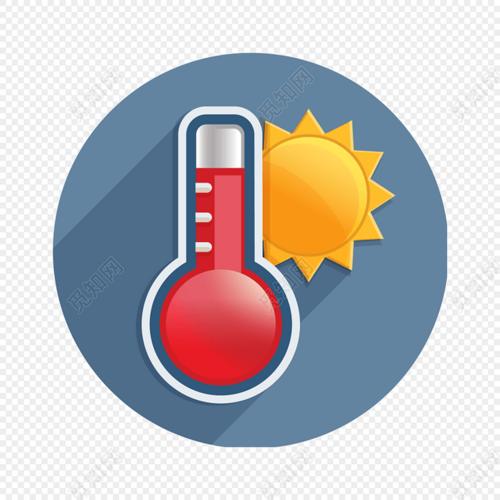 卡通简约温度计圆形图标素材
