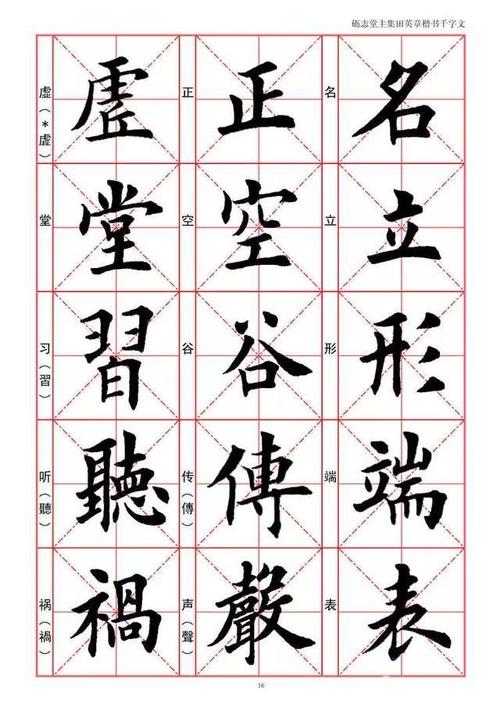 【田英章】欧楷《千字文》米字格字帖