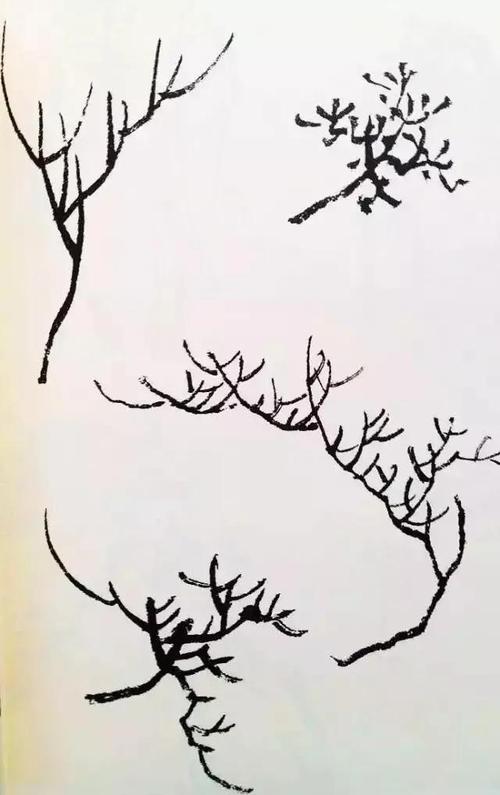 国画中树和树干的画法