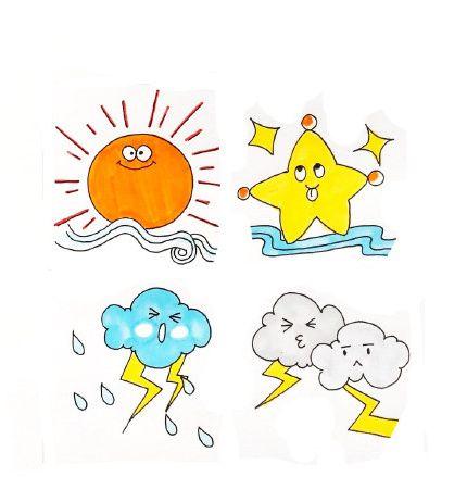 超萌天气预报简笔画,分分钟get到手绘小技巧,via~铃铛子520