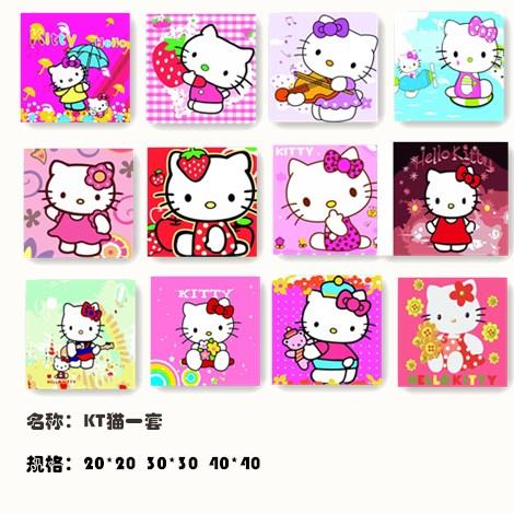 diy数字油画儿童油彩手绘填色客厅卧室家居装饰画卡通动漫kt猫