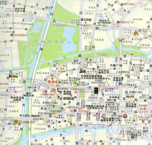 2017年新版 嘉兴市地图 嘉兴城区图 附桐乡城区 嘉善城区 平湖城区