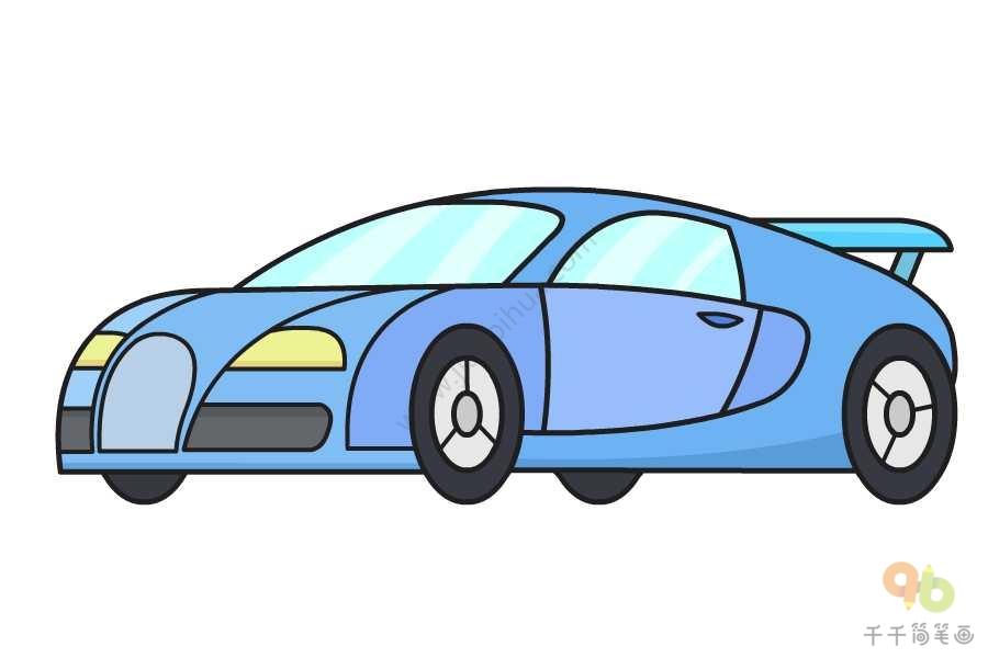 跑车简笔画教程