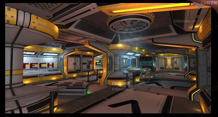 unity3d科幻游戏太空舱场景模型