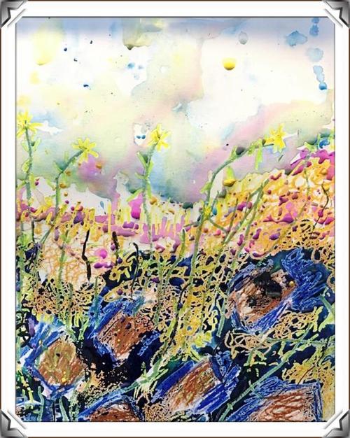 油水分离画《油菜花》