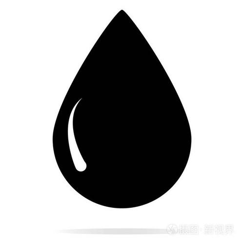 雨滴标志.纯水滴符号.一滴带阴影符号的水滴.