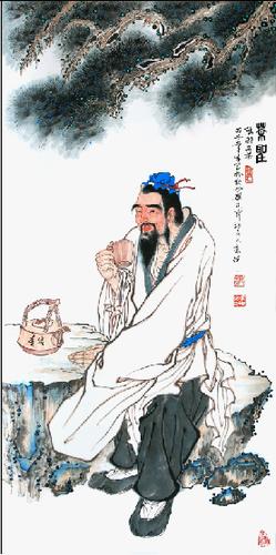 茶叶店壁纸 茶楼茶庄茶室背景墙壁画墙纸/特价包邮/国画茶圣陆羽