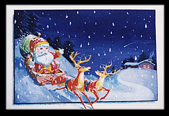 十年前和现在的圣诞图|插画|商业插画|蓝色星空