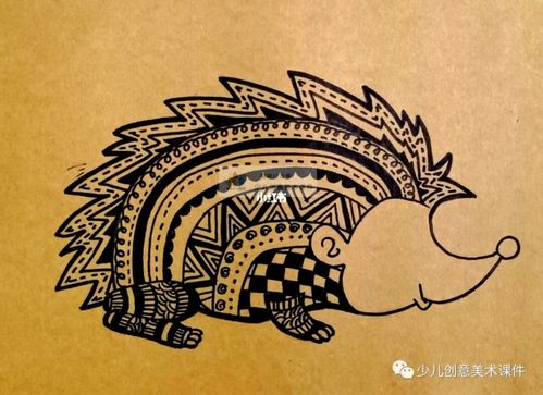 创意美术:《小刺猬》_美术_和果子_动手能力_色彩搭配