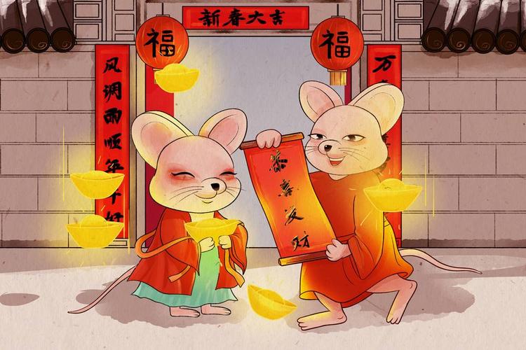 原创年俗插画——大年初五
