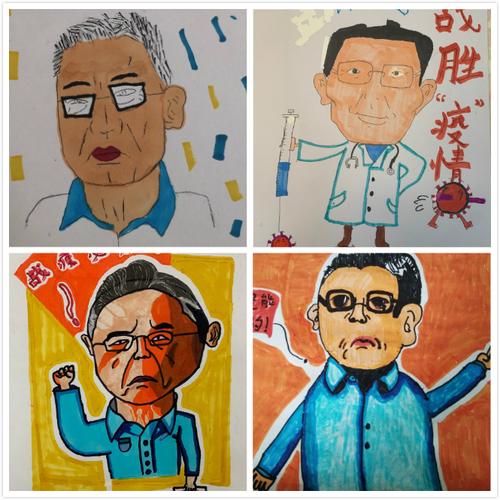 黄龙三小学子"宅家抗疫"美术篇七《肖像漫画-心中的抗