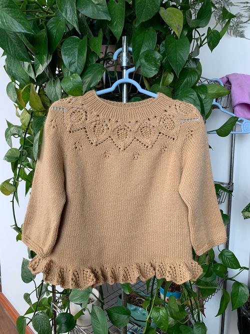 小公主圆肩衣甜美可爱儿童棒针裙式毛衣