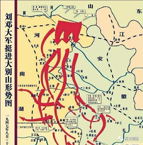 刘邓大军挺进大别山直插国民党心脏的尖刀反攻的伟大转折点