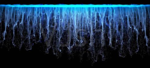 全息粒子瀑布水幕_2380x1080_高清视频素材下载(编号