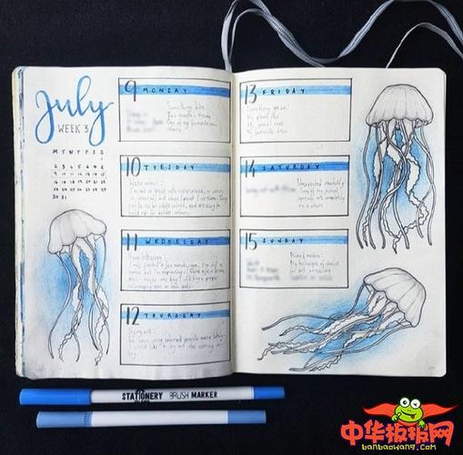 大神精美手帐排版图片超级唯美的海洋主题手帐